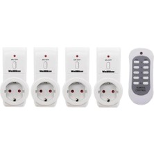 Özkaya Store Wellhise Priz 4'lü Uzaktan Kumandalı Priz 4+1 3680W Çocuk Korumalı