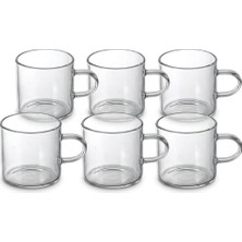 Gy Atelier 6'li Borosilikat Cam Mini Kupa Seti - 130 ml Tek Cidarlı, Altlıksız Türk Kahvesi ve Espresso Fincanı Takımı