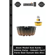 Armoris Atom Model Kek Kalıbı - Döküm Kalıp - Göbekli Zarif Form Özel Sunum Göz Alıcı