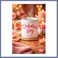 Bezos Valentine’s Day Porselen Kupa Model 3 – Aşk Temalı Özel Tasarım Kahve & Çay Kupası , Sevgililer Günü Hediyesi Dlra