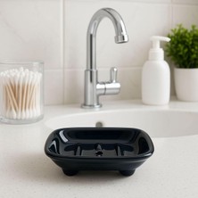 OEM Şura Mutfak Seramik Sabunluk, Delikli Tasarım, Siyah, Banyo ve Lavabo Için