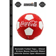 Armoris Nostaljik Futbol Topu - Dikişli - Kırmızı Beyaz Nostalji Objesi Aktivite Gereci Spor Aksesuarı
