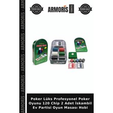 Armoris Poker Lüks Profesyonel Poker Oyunu 120 Chip 2 Adet Iskambil Ev Partisi Oyun Masası Hobi