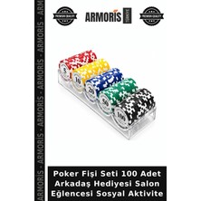 Armoris Poker Fişi Seti 100 Adet Arkadaş Hediyesi Salon Eğlencesi Sosyal Aktivite