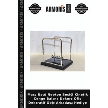 Armoris Masa Üstü Newton Beşiği Kinetik Denge Balans Dekoru Ofis Dekoratif Obje Arkadaşa Hediye
