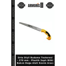 Armoris Orta Dişli Budama Testeresi - 270 mm - Plastik Saplı Bitki Bakım Doğa Aleti Kesim Aracı