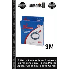 Armoris 3 Metre Lavabo Açma Sustası - Spiral Esnek Yay - 6 mm Pratik Aparat Gider Yayı Banyo Gereci