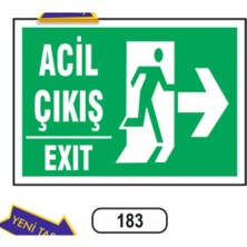 OEM Pvc Acil Çıkış Uyarı Ikaz Levhası, Yeşil, Sağ Yönlendirmeli, Kolay Montaj