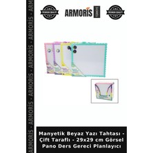 Armoris Manyetik Beyaz Yazı Tahtası - Çift Taraflı - 29X29 cm Görsel Pano Ders Gereci Planlayıcı