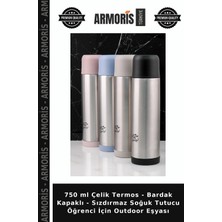 Armoris 750 ml Çelik Termos - Bardak Kapaklı - Sızdırmaz Soğuk Tutucu Öğrenci Için Outdoor Eşyası