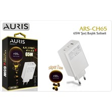 Özkaya Store Auris CH65 Usb-C 65W Şarj Kafası, Beyaz