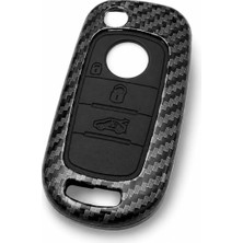 OEM Autohan Keys Fiat Egea Uyumlu Karbon Anahtar Kılıfı, 3 Buton, Siyah