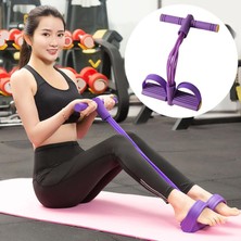 OEM Lastikli Mekik Çekme Aleti, Karın, Bel, Kol, Bacak, Pedal Direnç Bandı, Elastik Çekme Yoga, Mor