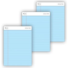OEM A5 Boyut, 3 Adet Mavi Renkli Legal Pad, Notluk, Notepad, Defter, Herbiri 50 Yaprak, Geniş Satır Aralığı, Okul, Iş ve Ofis Için, Türk Malı