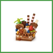 Soi Home LZ-8642 Çikolatalı Pasta 160 Parça Block Oyuncak-Mini Poşet Soı