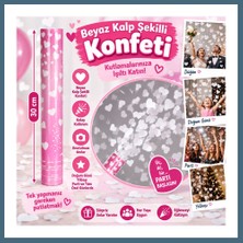 Bezos Beyaz Kalp Şekilli Konfeti 38 cm Agc