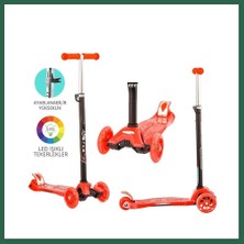 Vintessy Vıntessy Kırmızı Twist Işıklı Scooter Kırmızı BZS01