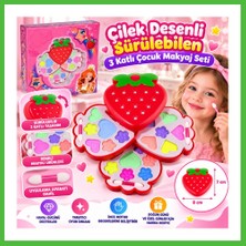 Bezos Çilek Desenli Sürülebilen 3 Katlı Çocuk Makyaj Seti Arz