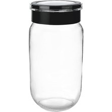 Odea Cam Kavanoz, Cam Saklama Kabı, Sızdırmaz Kaplar (Siyah, 1000 Ml)