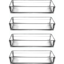Odea Paşabahçe Borcam Premium Dikdörtgen Fırın Kabı, 4'lü Set, 4350CC, 36,7X25,7 cm