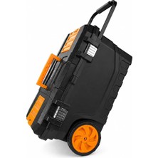 Small Tekerlekli Çekmeli Takım Sandığı, Metal Kilitli Tepsili Alet Çantası, El Aleti Hırdava