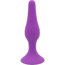 OEM Silikon Vantuzlu L Model 12.5 cm Uzunluğunda Mor Anal Plug Tıkaç