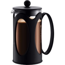 Odea Kenya Kahve Hazırlayıcı (French Press Sistemi, Kalıcı Paslanmaz Çelik Filtre) Siyah, Siyah, 0,35L