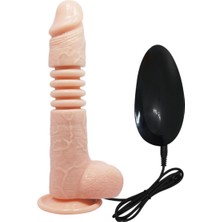 OEM 22 cm Akordiyon Oynarbaşlı Titreşimli Vibratör Tasarım Dildo Ten