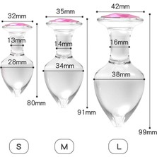 OEM Do It Love - Kristal Anal Plug Set - 3 Boy Cam Anal Tıkaç ve Kalem Vibratör Set - An*l Plug Set 4 Lü