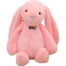 OEM Uyku Arkadaşım Papyonlu Uzun Kulak Bunny Peluş Tavşan 65 cm (Pembe)