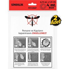 Proalet Tek Kanat Pratik Sineklik, 0.75 m x 1.25 m Tül, Kapı & Pencere Uyumlu, 4 M Yapıştırma Bantlı