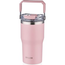 OEM Dıller 620 ml Tek Kapak Çift Kullanım Pipetli/pipetsiz Taşıma Kulplu Mug/çelik TERMOS-FFDILLERD9168