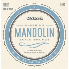 OEM D'addario Mandolın Tel Seti, 80/20 Bronze, Loop End, Lightg