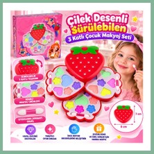 Bşk Virgo Çilek Desenli Sürülebilen 3 Katlı Çocuk Makyaj Seti BSK2026