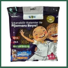 Vintessy Vıntessy Kalem Hediyeli Boyanabilir Pijama 6-7 Yaş BZS01