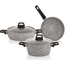 Taç Maxcook Granit Tencere Seti 5 Prç Gri 8147 1 Adet