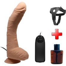 OEM Lilitushop Belden Bağlamalı 28 cm Titreşimli Gerçekçi Kalın Dıldo BDM1248B