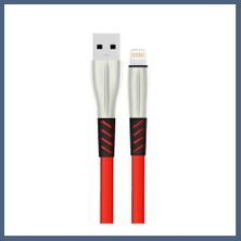 Bezos Konfulon S89 Metal Uçlu Lightning Kablo iphone Uyumlu 1m 2.4A - Kırmızı BZS10