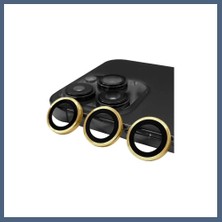 Bezos iPhone 14 Pro Uyumlu Raze Metal Kamera Lens - Gold BZS10