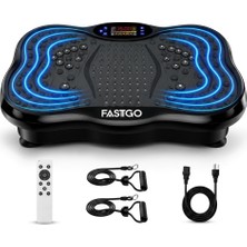 OEM Fastgo Profesyonel 2d Titreşimli Egzersiz Aleti – 199 Hız Seviyesi, 5 Farklı Mod ve Bluetooth Hoparlörlü Uzaktan Kumandalı ve 2 Direnç Spor Aleti, Siyah