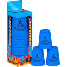 OEM Hediyecik Cup Stacks Hızlı Bardaklar Bardak Oyunu Mavi 12 Adet