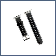 Bezos Movenchy Watch 38MM Uyumlu Jelly Silikon Kordon - Siyah BZS10
