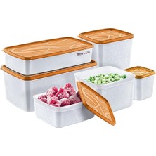 Odea Tr Hobby Life Alaska Derin Dondurucu Saklama Kabı 6'li Set 9.5 Litre - Bpa (Turuncu)