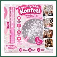 Vintessy Vıntessy Beyaz Kalp Şekilli Konfeti 38 cm BZS01