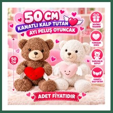 Vintessy Vıntessy PL50247 50 cm Kanatlı Kalp Tutan Ayı Peluş Oyuncak BZS01