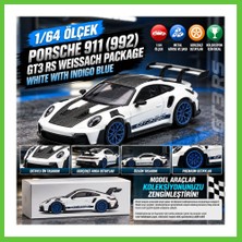 Bezos 1/64 Porsche 911 (992) Gt3 Rs Weissach Package White With Indigo Blue Dmc