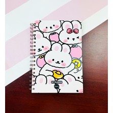 Tr Bam My Planner Spiralli Ajanda, Kawaii Tavşan Desenli