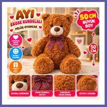 Nida PL50243 50 cm Ayı Ekose Kurdelalı Peluş Oyuncak Nıda