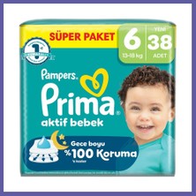 Nida Aktif Bebek Süper Paket Bebek Bezi 6 Beden 38 Adet Nıda