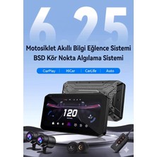 Üstüner Kör Noktalı 6.25'' Lastik Basınç Sensörlü 2k Full Hd Motosiklet Kayıt ve Navigasyon Sistemi